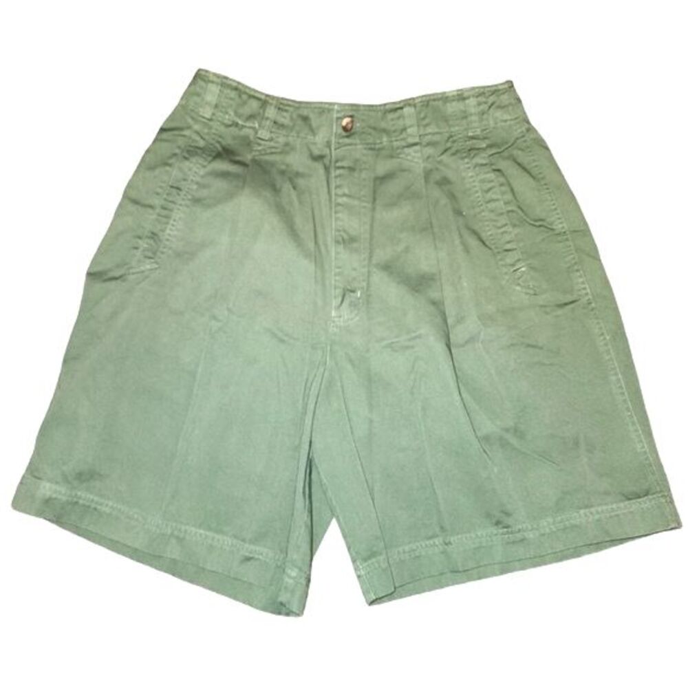 American Eagle Outfitters For Her Camo Green Cotton Pleated Front Shorts Size 12
